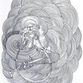 Religious mixed media drawing titled 'Untitled', 17x12 inches, by artist Krishnaprakash Vasant Martand on Canson Paper