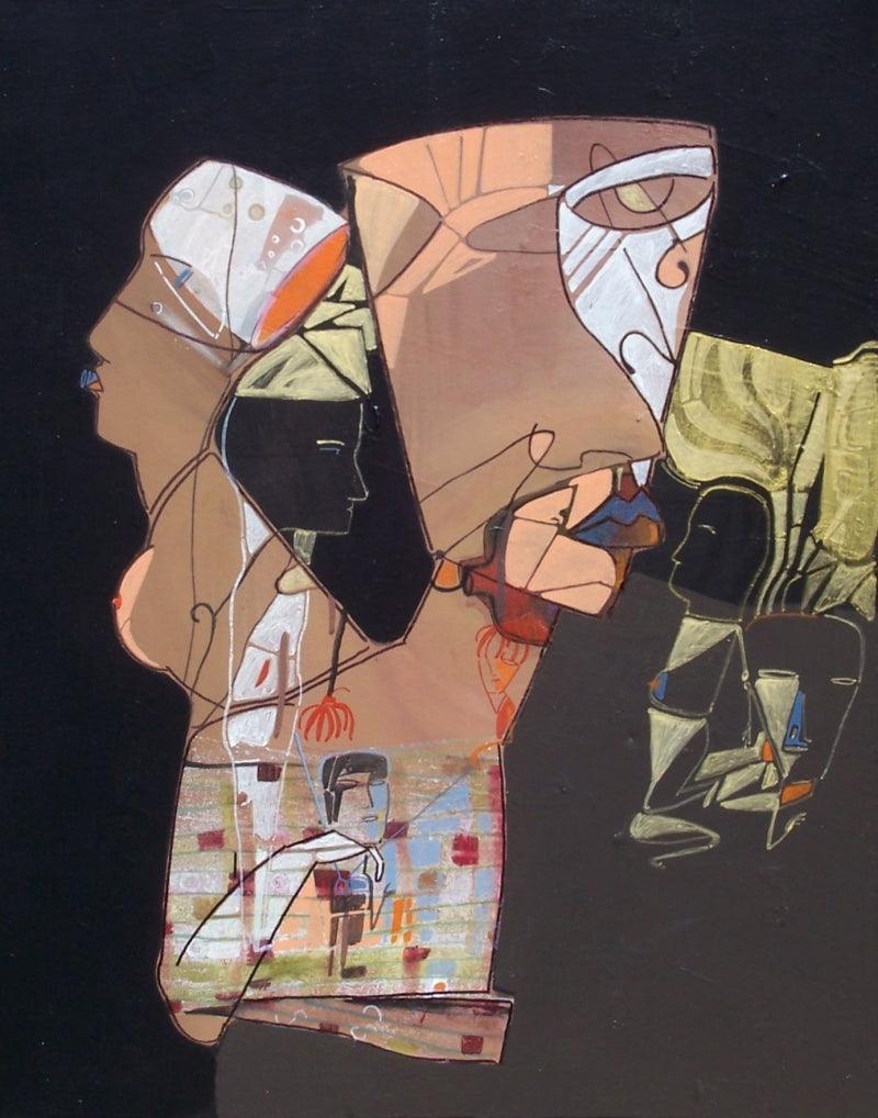 Figurative acrylic painting titled 'Untitled', 30x24 inches, by artist Shambhu Prasad Reddy Kolli on Canvas