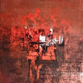 Abstract acrylic painting titled 'Untitled', 24x24 inches, by artist Dnyaneshwar Dhavale on Canvas