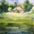 Landscape watercolor painting titled 'Untitled', 12x12 inches, by artist Ramdas Thorat on Paper
