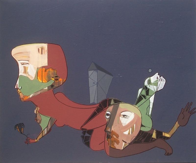 Figurative acrylic painting titled 'Untitled', 30x36 inches, by artist Shambhu Prasad Reddy Kolli on canvas