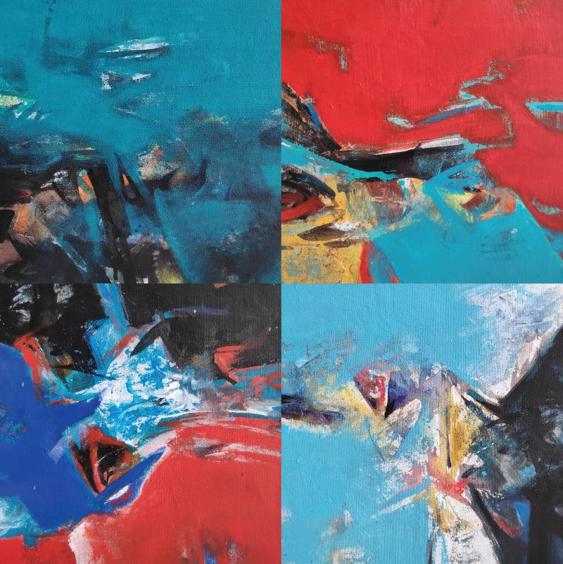 Abstract acrylic painting titled 'Untitled', 24x24 inches, by artist Ritesh Jadhav on Canvas