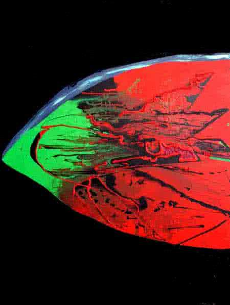 Abstract acrylic painting titled 'Untitled', 48x36 inches, by artist Vidhyasagar Upadhyay on Canvas