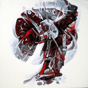 Abstract acrylic painting titled 'Untitled', 24x24 inches, by artist Mahesh Pal  Gobra on canvas
