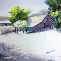 Landscape watercolor painting titled 'Untitled', 12x12 inches, by artist Ramdas Thorat on Paper