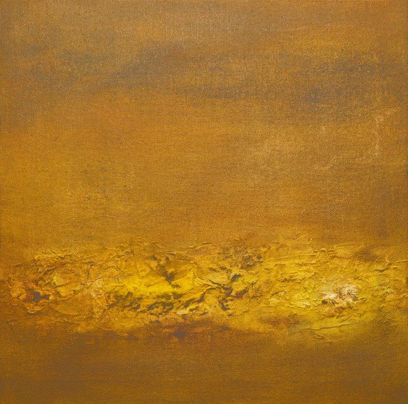 Abstract acrylic painting titled 'Untitled', 12x12 inches, by artist Goutam Mukherjee on Canvas