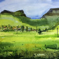 Landscape watercolor painting titled 'Untitled', 14x18 inches, by artist Ramdas Thorat on Paper