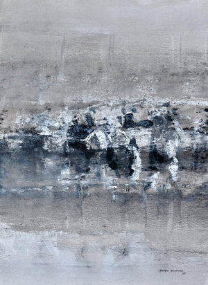 Abstract acrylic painting titled 'Untitled', 35x26 inches, by artist Balasaheb Abhang on Canvas
