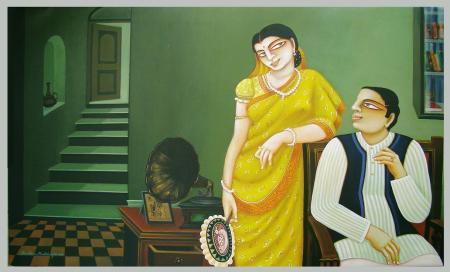Untitled Painting by Gautam Mukherjee | ArtZolo.com