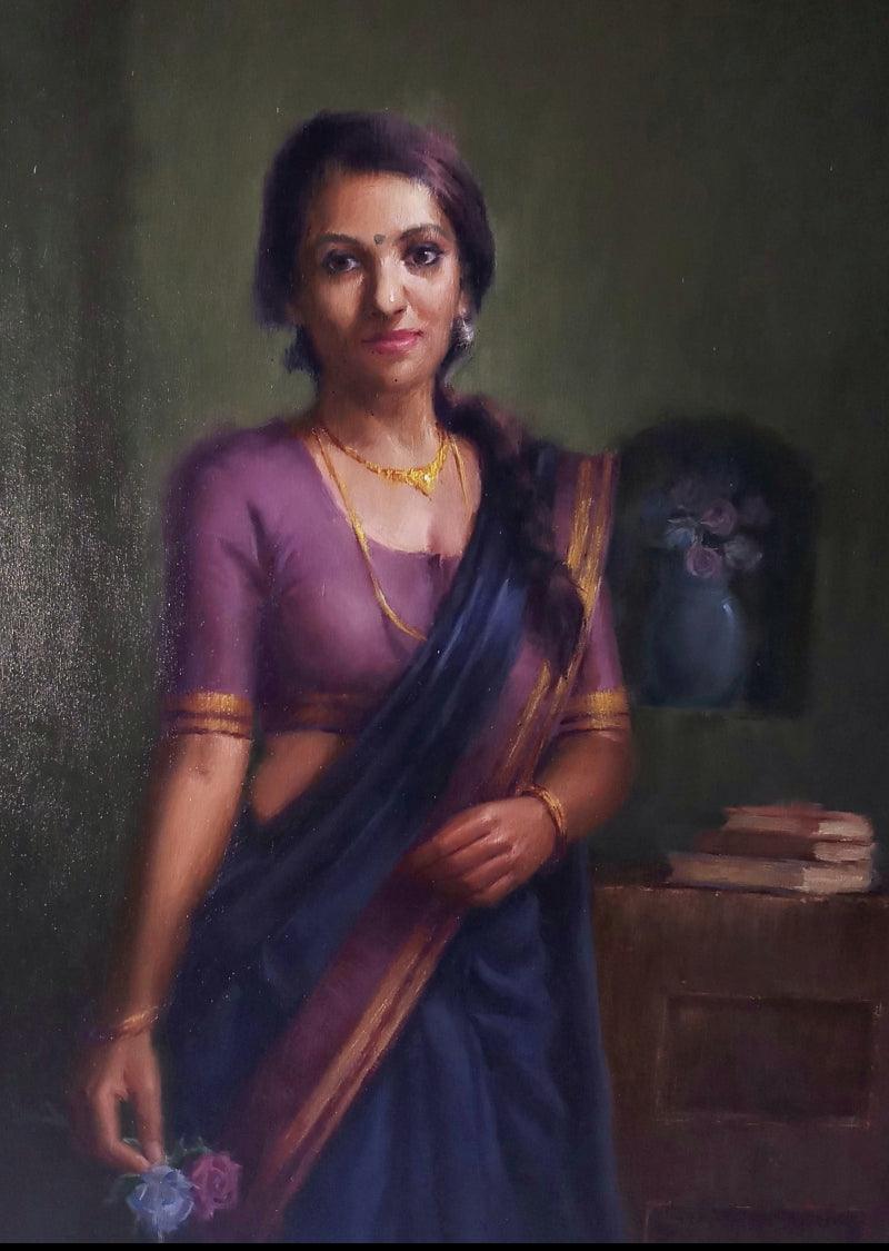 Figurative oil painting titled 'Untitled', 30x22 inches, by artist Siddharth Gavade on Canvas