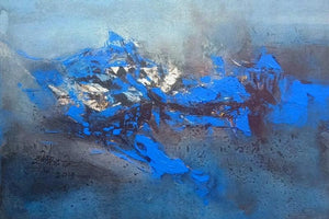 Abstract acrylic painting titled 'Untitled', 12x18 inches, by artist Dnyaneshwar Dhavale on Canvas