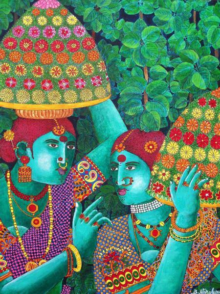 Figurative acrylic painting titled 'Untitled', 15x20 inches, by artist Bhawandla Narahari on Canvas