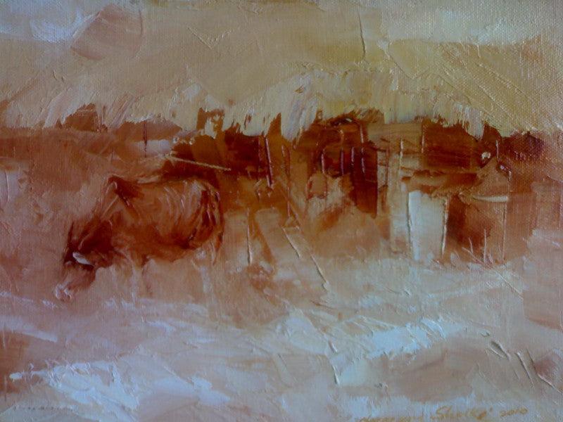 Nature oil painting titled 'Untitled V', 36x48 inches, by artist Narayan Shelke on Canvas