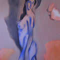 Nude oil painting titled 'Untitled VII', 60x48 inches, by artist Surendra Jagtap on Canvas