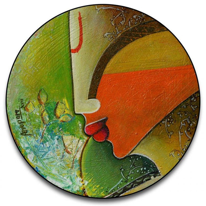 Untitled Round Painting by Anupam Pal | ArtZolo.com