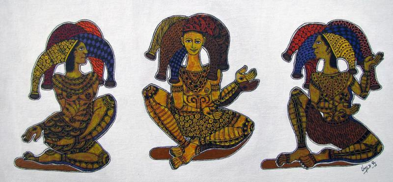 Figurative acrylic painting titled 'Untitled10', 20x9 inches, by artist Umed Rawat on Canvas