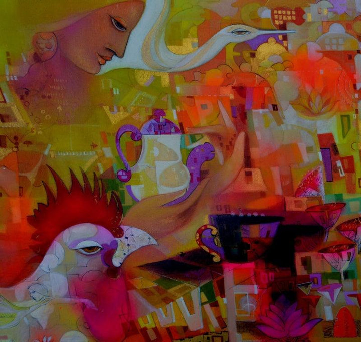 Urban Emotion 2 Painting by Madan Lal | ArtZolo.com