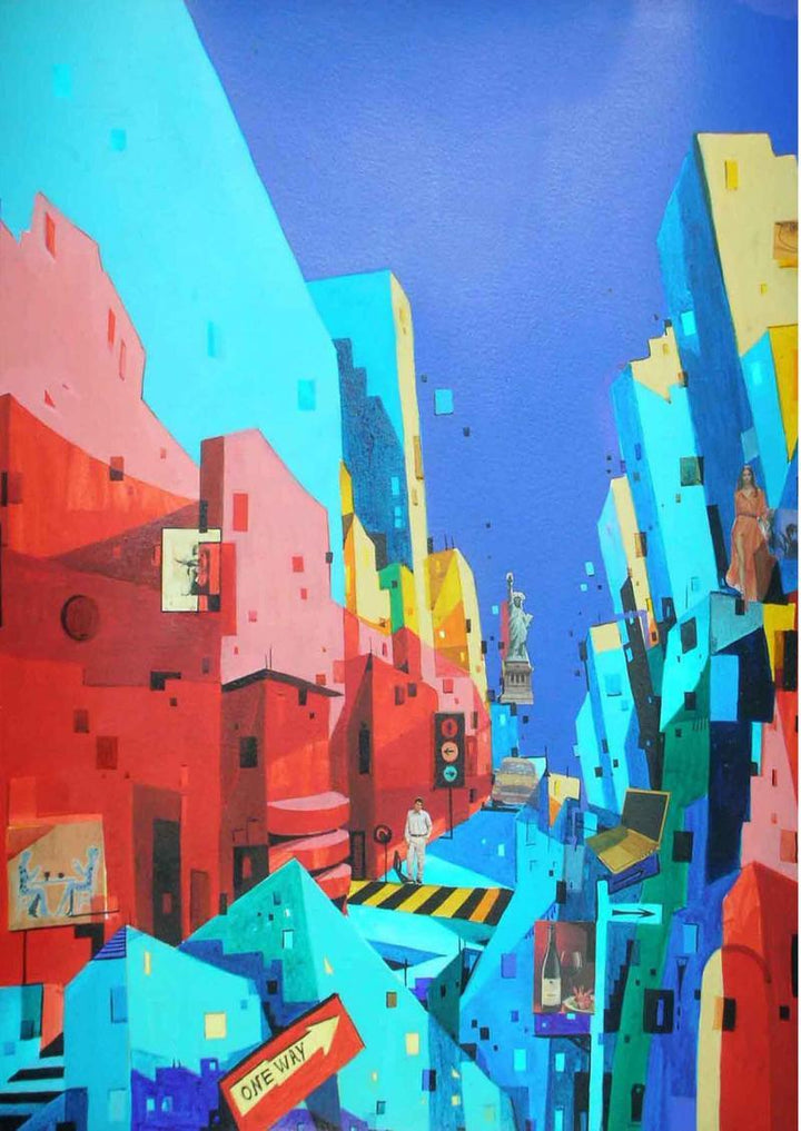 Urban Landscape 3 Painting by Abhijit Paul | ArtZolo.com