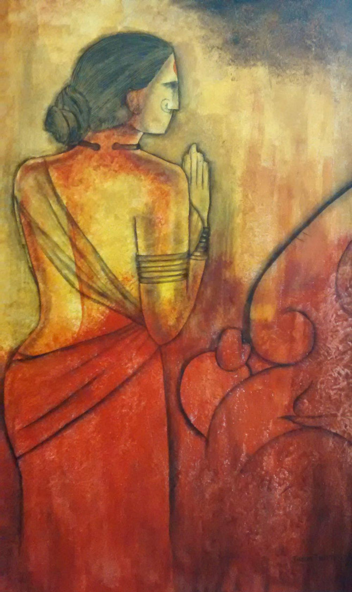 Vakrathunda Painting by Janaki Injety | ArtZolo.com