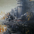 Religious acrylic painting titled 'Varanasi 1', 36x24 inches, by artist Atul Gendle on Canvas
