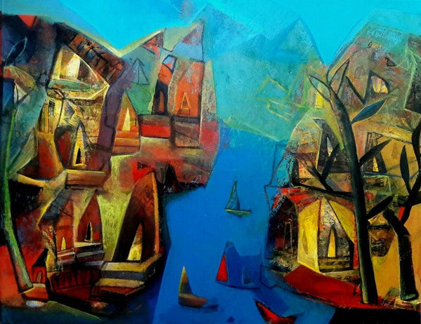 Varanasi 3 Painting by Tapas Ghosal | ArtZolo.com
