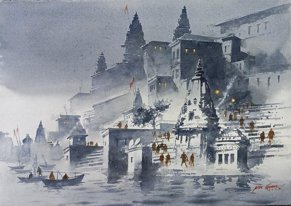 Varanasi 3 Painting by Atul Gendle | ArtZolo.com