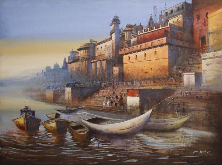 Varanasi 7 Painting by Atul Gendle | ArtZolo.com