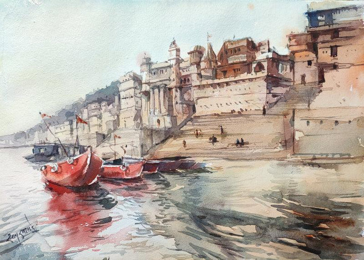 Varanasi Painting by Sagar Palwe | ArtZolo.com