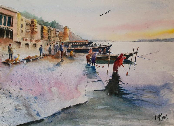 Varanasi Painting by Vivekanand Viswam | ArtZolo.com