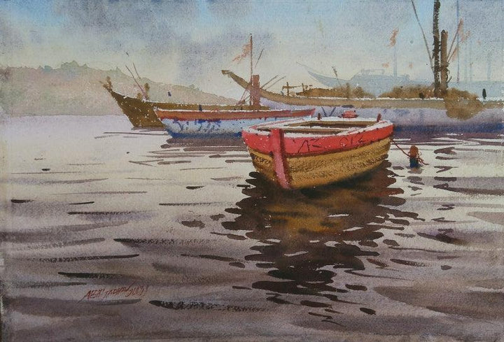 Varanasi Boats Painting by Abhijit Jadhav | ArtZolo.com