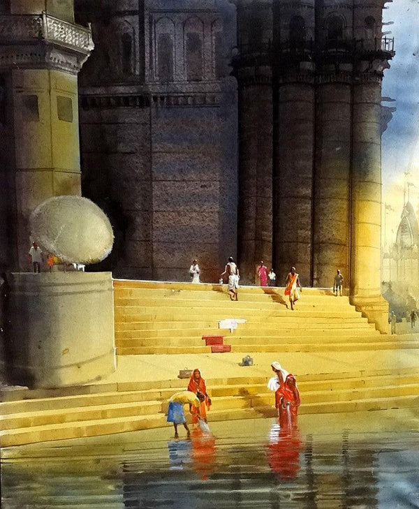 Varanasi Ghat Ii Painting by Bhuwan Silhare | ArtZolo.com