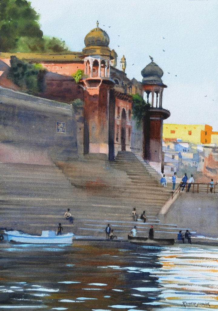 Varanasi Vignette Painting by Ramesh Jhawar | ArtZolo.com