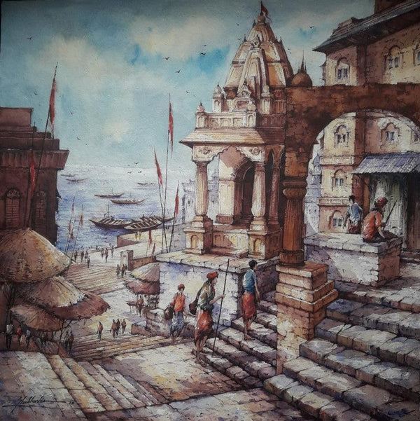 Varanasi Series 1 Painting by Shubhashis Mandal | ArtZolo.com