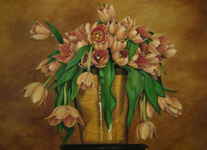 Vase Flower Painting by Sakthivel Ramalingam | ArtZolo.com