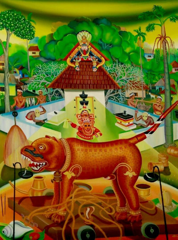Vechicle Of The God Painting by Rejeesh Sarovar | ArtZolo.com