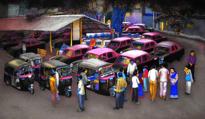 Vehicles Stand Point 2 Painting by Kalipada Purkait | ArtZolo.com