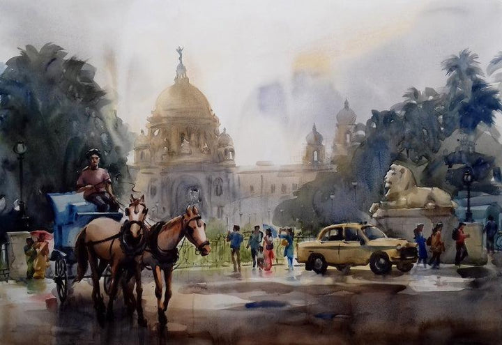 Victoria Memorial 1 Painting by Sankar Das | ArtZolo.com
