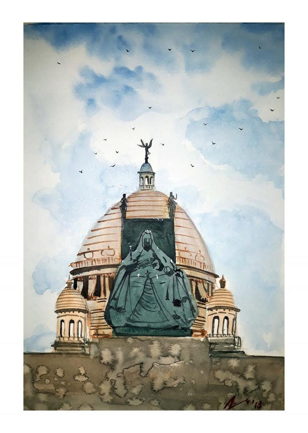 Victoria Memorial Hall Kolkata Painting by Arunava Ray | ArtZolo.com