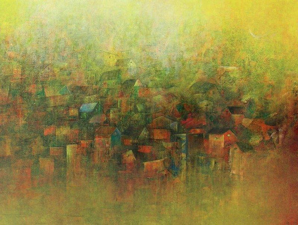 View Of A Village Painting by M Singh | ArtZolo.com