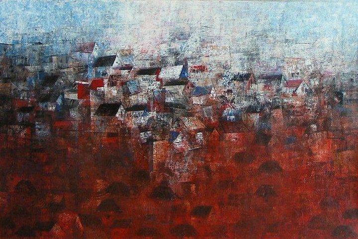 View Of Shanties Up A Hill Painting by M Singh | ArtZolo.com