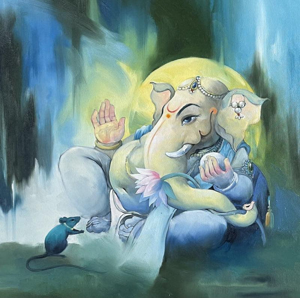 Vighnarajendra Painting by Namdev M Patil | ArtZolo.com
