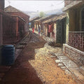 Landscape oil painting titled 'Village 1', 15x18 inches, by artist Pravin Pasare on Canvas