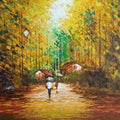 Landscape acrylic painting titled 'Village 2', 30x30 inches, by artist Ganesh Panda on Canvas