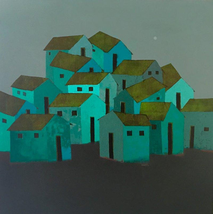 Village 3 Painting by Nagesh Ghodke | ArtZolo.com