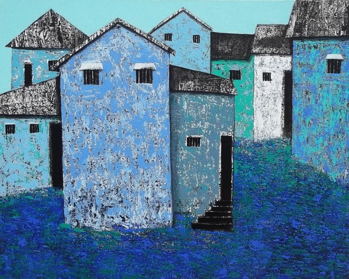 Village 50 Painting by Nagesh Ghodke | ArtZolo.com