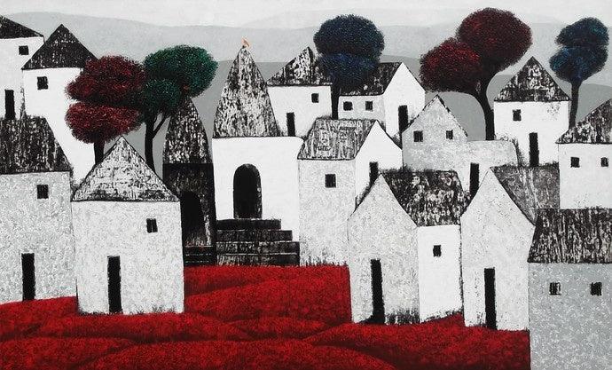 Village 78 Painting by Nagesh Ghodke | ArtZolo.com
