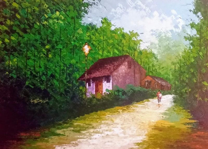 Village Painting by Ganesh Panda | ArtZolo.com
