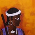 Figurative acrylic painting titled 'Village Boy', 18x18 inches, by artist GAJRAJ  CHAVAN on Canvas