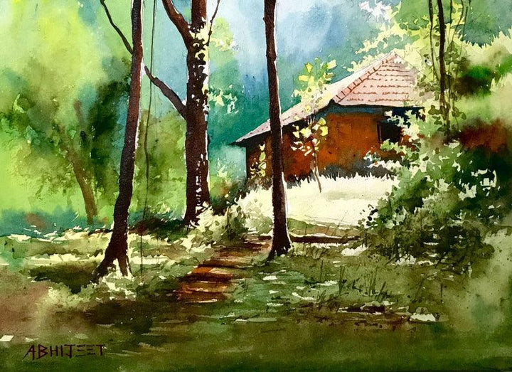 Village Countryside Cart Painting by Abhijeet Bahadure | ArtZolo.com
