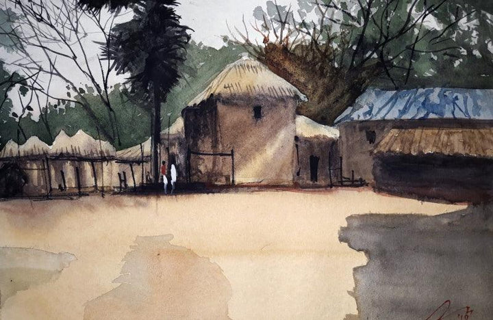 Village In Bengal Painting by Arunava Ray | ArtZolo.com